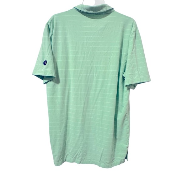 Peter Millar Seaside Wash Light Green Striped Golf Polo Shirt Size Large - Picture 6 of 9
